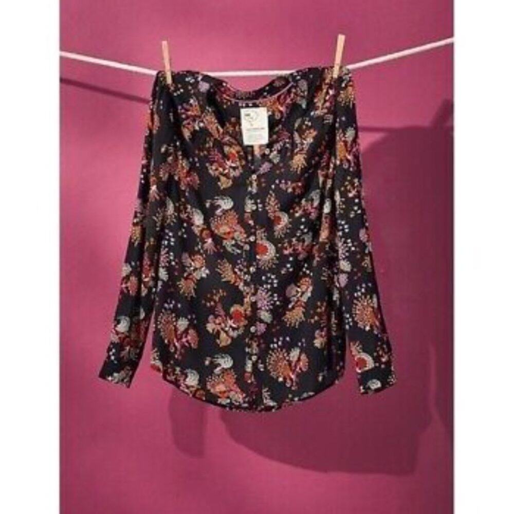 Anthropologie Conversations 28 of 52 Colloquial Collarless Buttondown Top